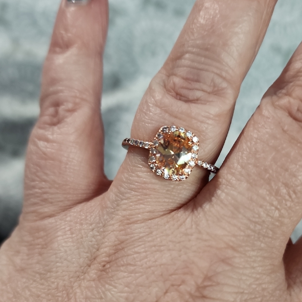 Timeless Rose Gold Ring with Halo